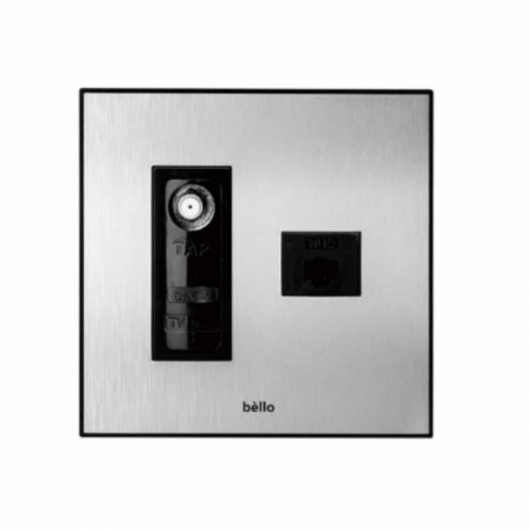 벨로 실버 2개용 콘센트커버 전화콘센트 복합콘센트 커버콘센트