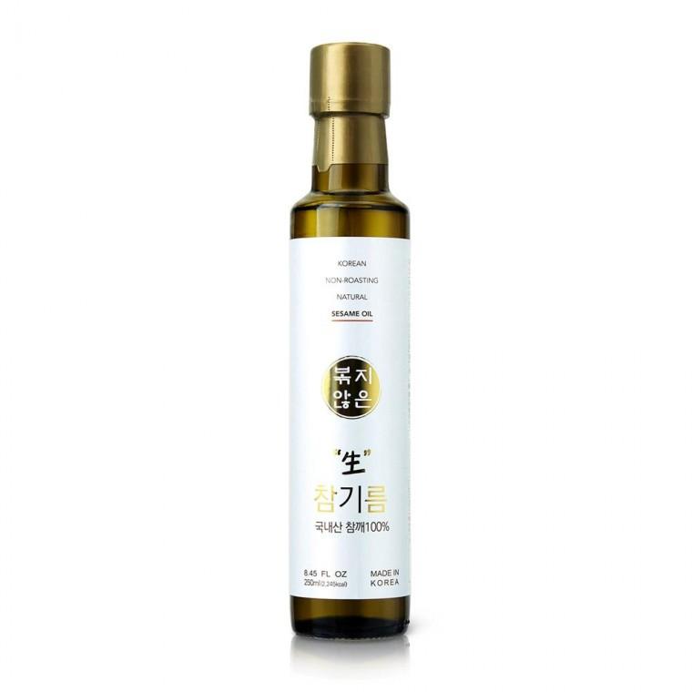 국산 참깨로 만든 볶지 않은 건조 압착 생 참기름 250ml
