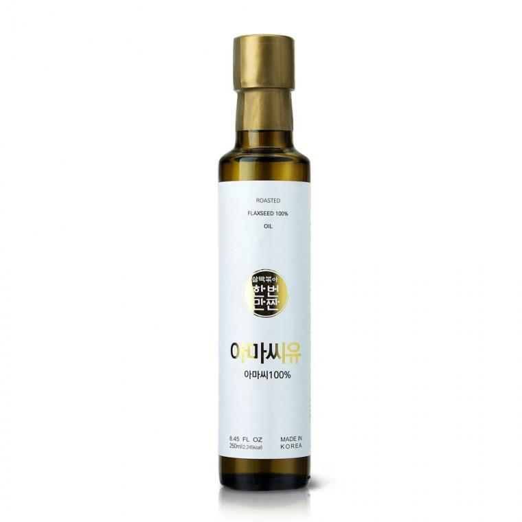 살짝 볶아 만든 순수 통 황금 골드 아마씨유 압착 오일 250ml
