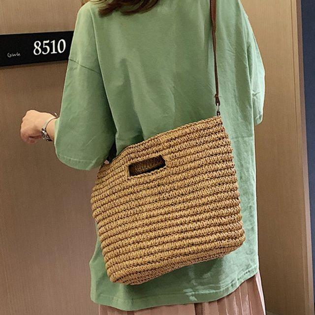 대학생쇼퍼백 메신저백 숄더백 예쁜 슬링백 쇼퍼백 라탄 심플 여행용백팩