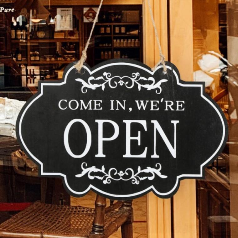 오픈클로즈 팻말 안내판 OPEN 양면 카페 블랙