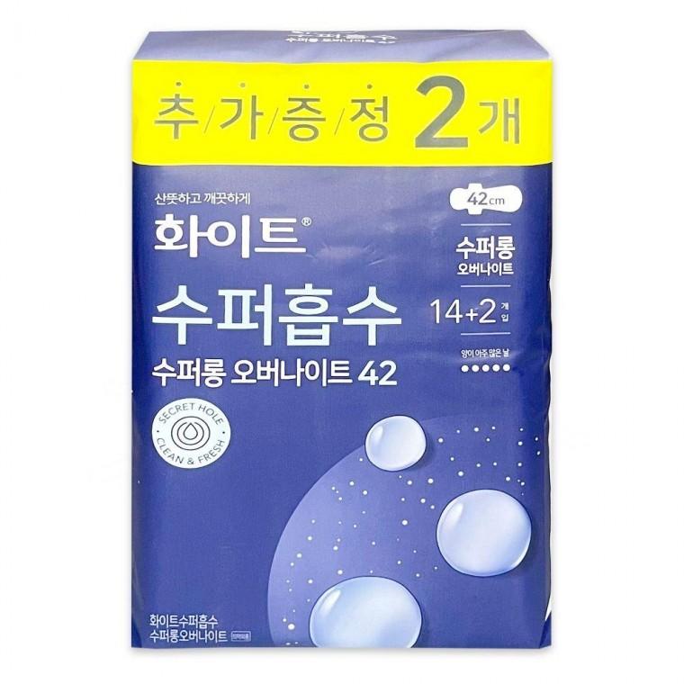 화이트 수퍼흡수 수퍼롱 오버나이트 42cm 16P