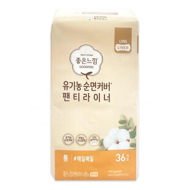 좋은느낌 유기농 순면커버 팬티라이너 롱 36P