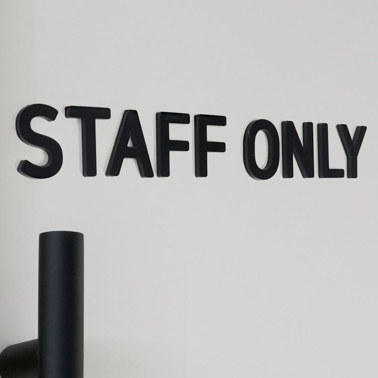 부착식 STAFF ONLY 블랙 입체사인