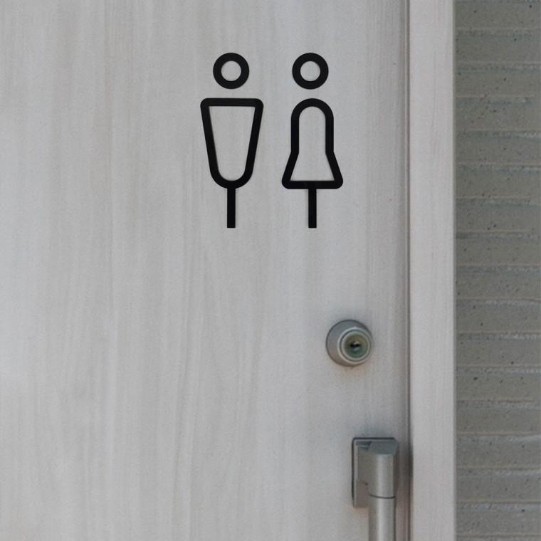 부착식 남여 블랙 입체사인