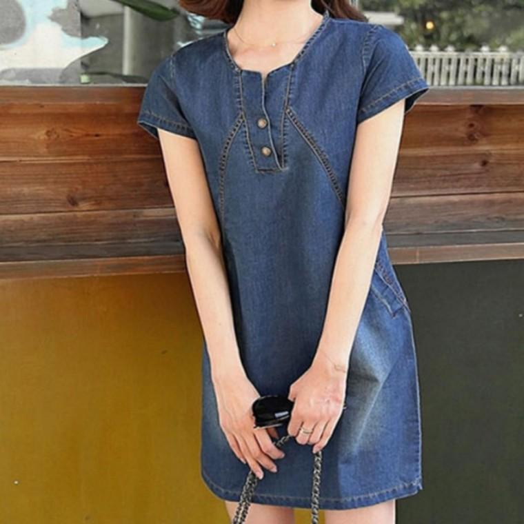 청치마 데님 원피스 미니 여성 A라인 빈티지