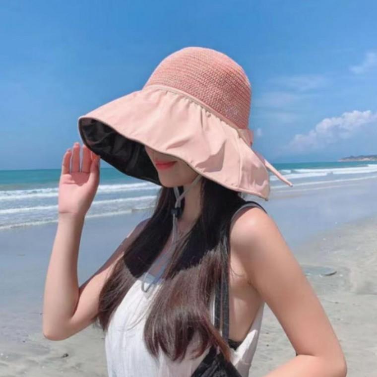 버킷햇 벙거지 모자 여자 바캉스 휴양지 셔링