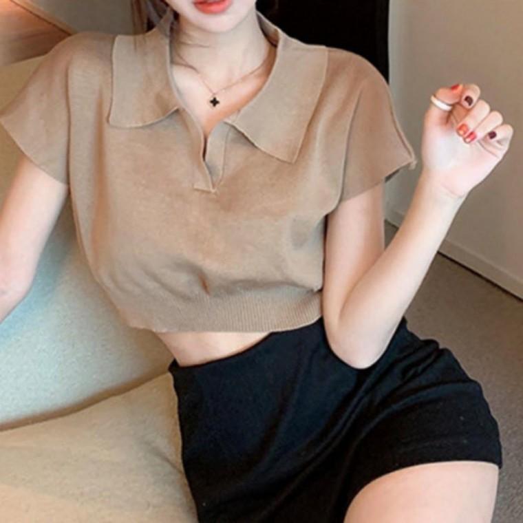 카라티 반팔 티셔츠 크롭 여성 이너 심플 데일리
