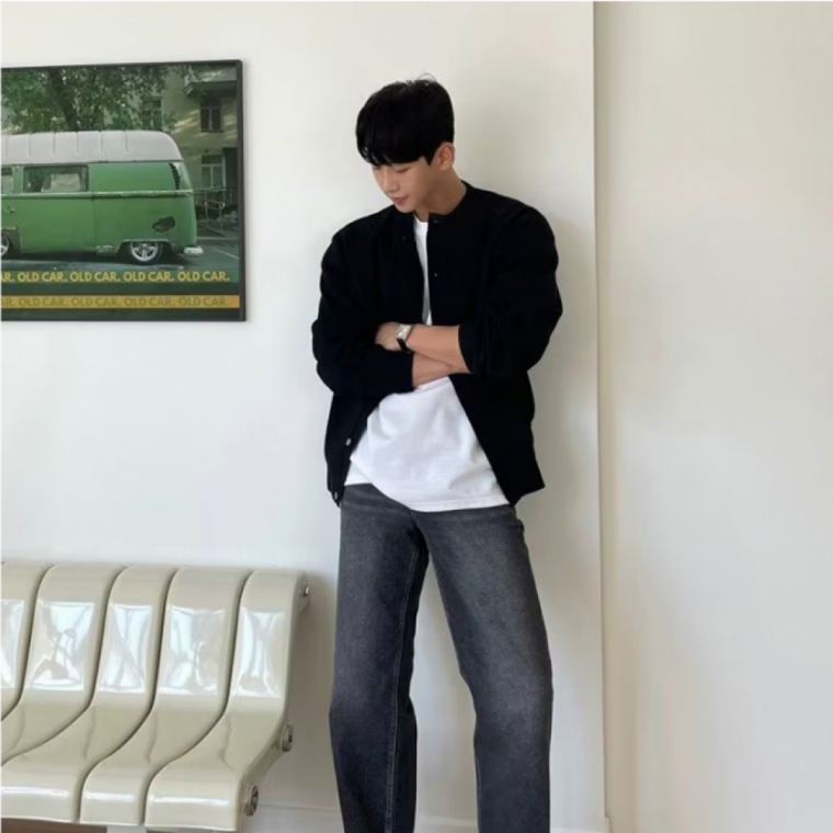 레귤러핏 가디건 2컬러 베이직 남성 간절기 라운드