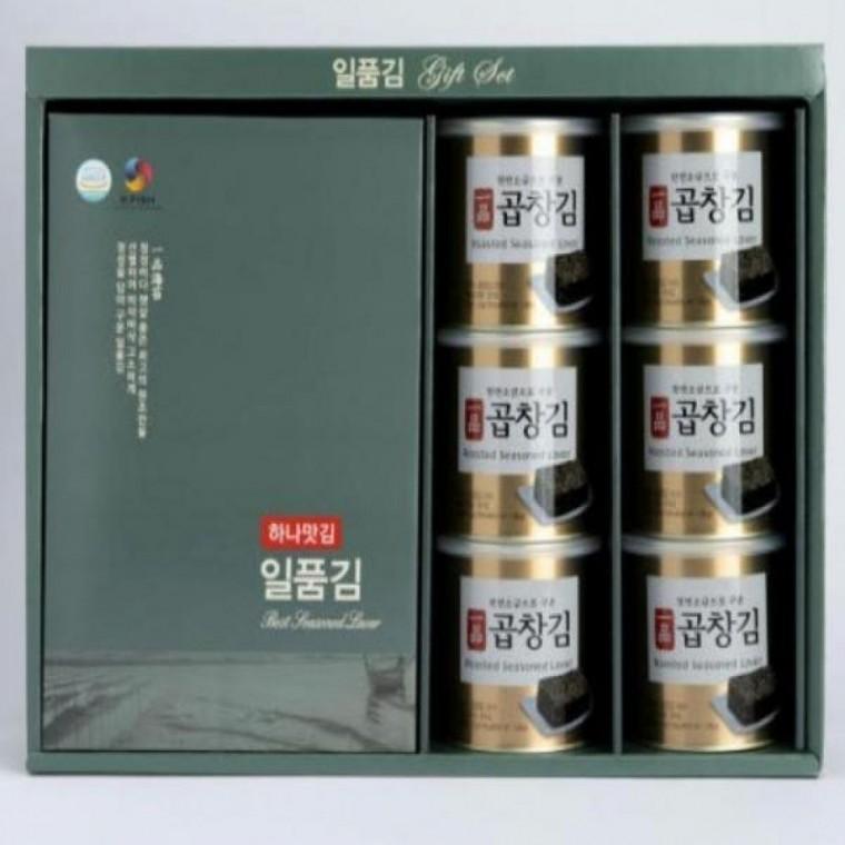 김선물세트 캔김 일품 조미 곱창김6캔 전장김 5입 선물세트 선물