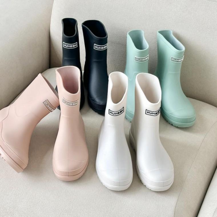 장화 방수 레인부츠 장마 플래잉 파스텔 베이직 레인부츠 앵클 장화 SD-250634 비올때 신발