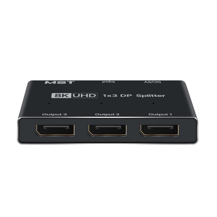 8K 4K UHD 디스플레이포트 분배기 1대 3 DP 1.2