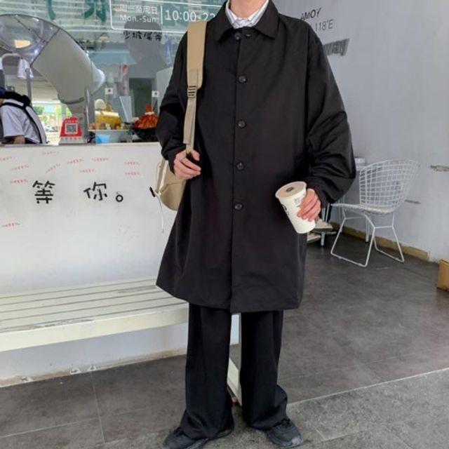 봄 가을 간절기 세로버튼롱코트 트렌치코트