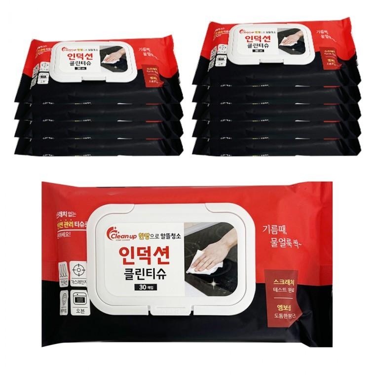 클린업 인덕션 클린티슈 30매 x(10개) 찌든때 가스렌지 청소