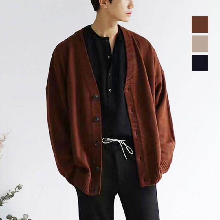간절기 남성 기본 브이넥 V넥 니트 가디건 카디건
