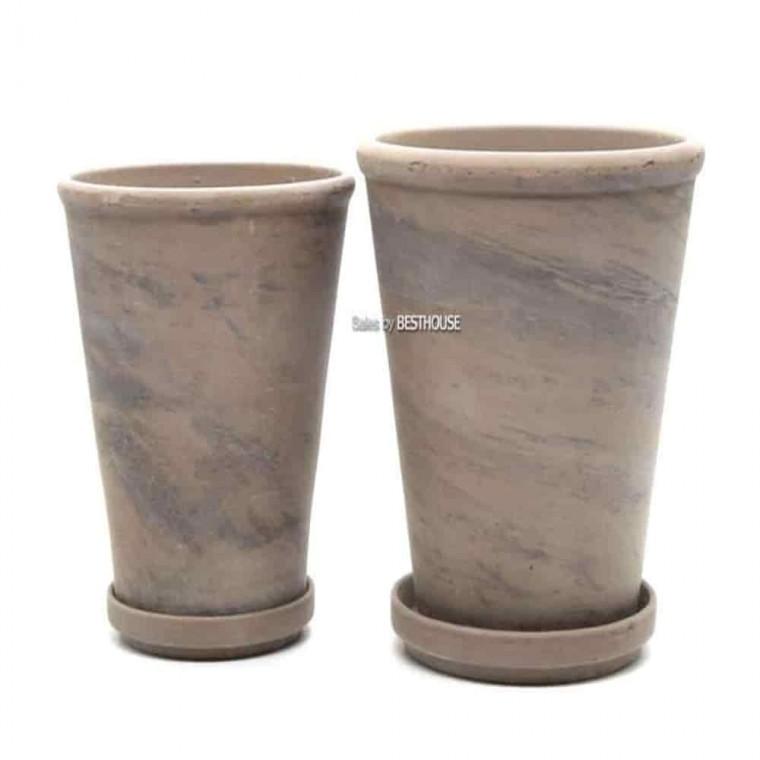 이쁜화분 다육이화분 선인장화분 꼬깔 토분 그레이 16x16