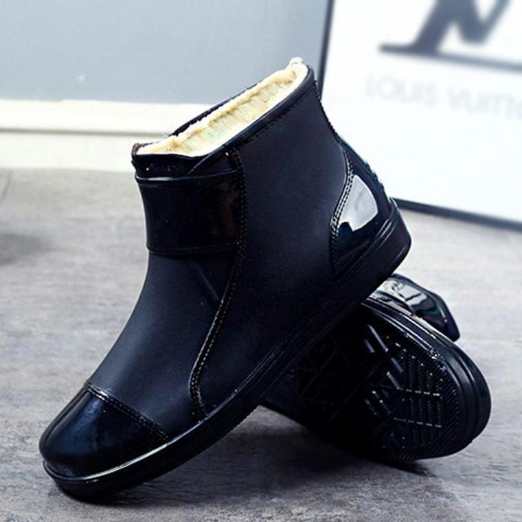 안감 털 여성 편한 숏 겨울 방한 레인 부츠 방수 장화 장마철 슈즈 앵클레인 부츠숏