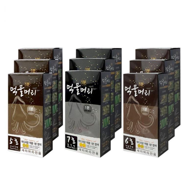 먹물머리 1분 새치염색약 3개 순한 셀프 염색약