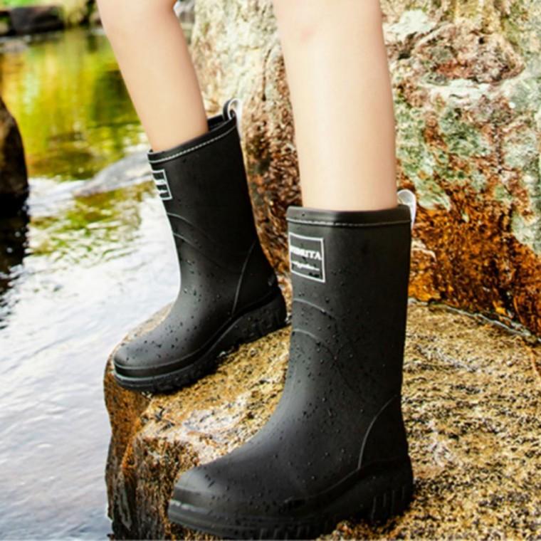 여성용 클래식 미들 레인부츠 3컬러 장마대비 방수 장화 비오는날 신발 방수 부츠