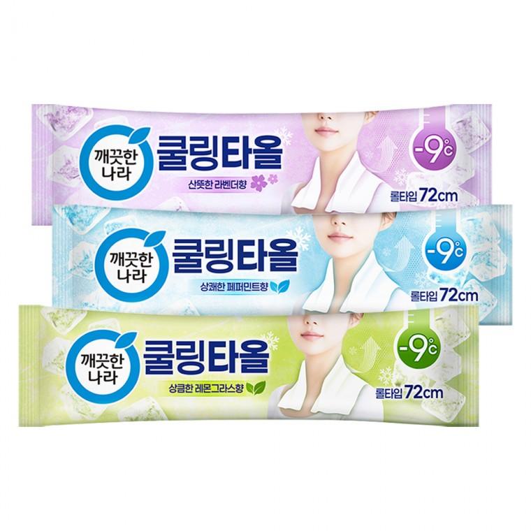 깨끗한나라 쿨링타올 야구장 쿨타올 골프 러닝 등산 일회용 휴대용 물티슈