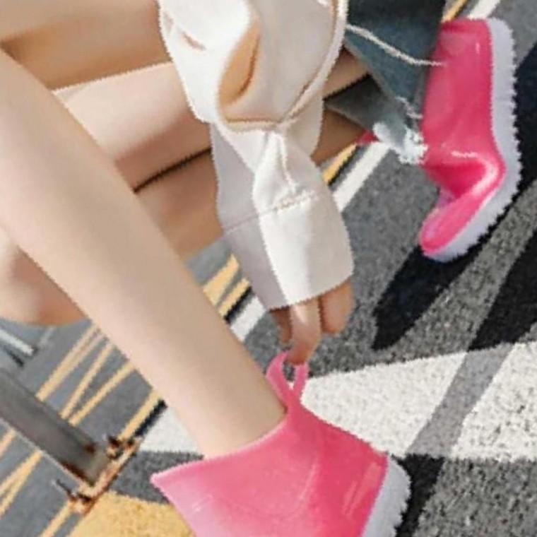 여자 장화 방수 신발 장마 대비 레인 부츠 핑크 고무