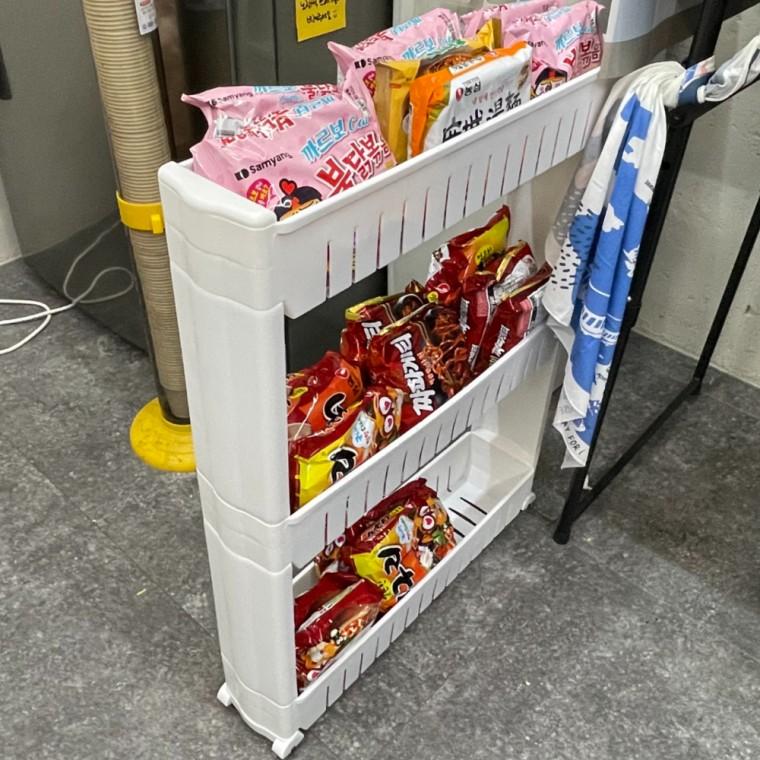 JPAR 이동식 3단 틈새수납장 화이트