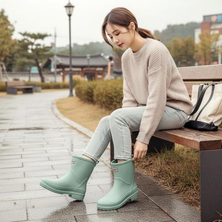 SD-262063 레인부츠 베르던 미들숏 여성 앵클 장화