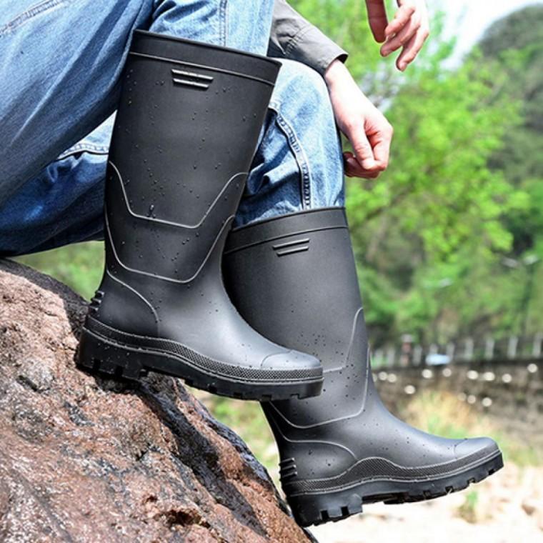 남성 아웃도어 롱 레인부츠 방수 작업 고무장화