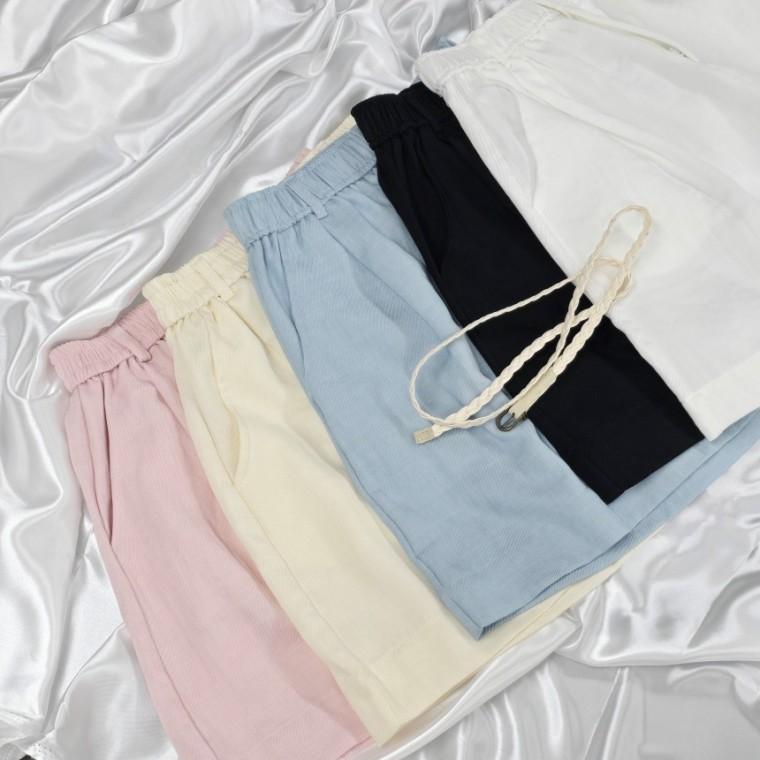 [오렌느][ XL] 드라이하고 시원한 터치감 캔디빛 A라인 밴딩 린넨팬츠[벨트포함]