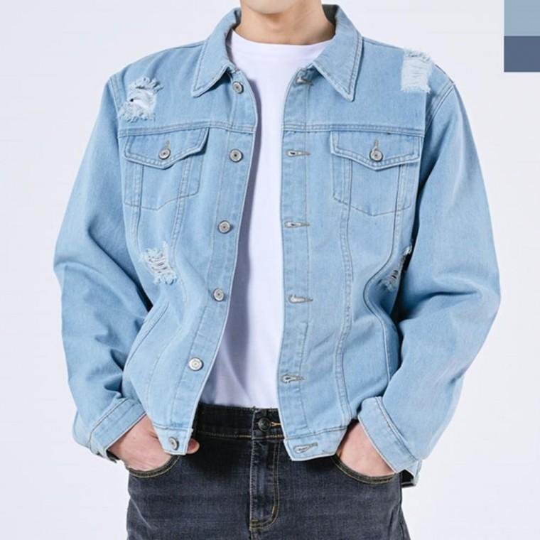 봄 가을 남자 빈티지 워싱 청자켓 캐주얼스타일 10대 하객룩