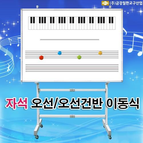 붙이는 자석 이동식 오선 건반 화이트보드 800x1200