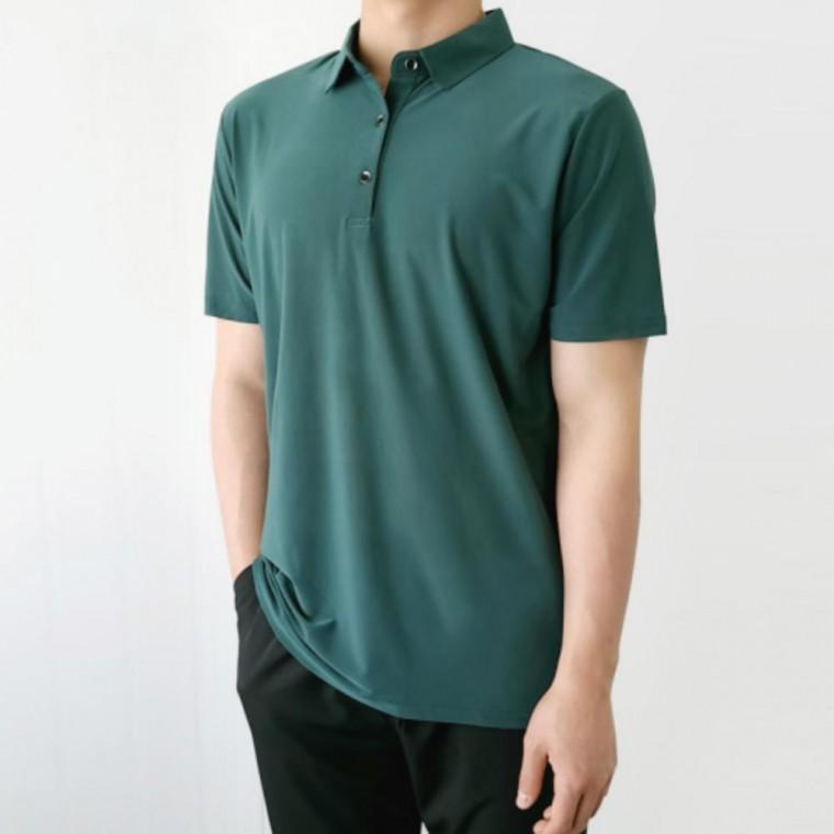 남자 여름 단추 카라티 무지 면티 반팔 카라 티셔츠