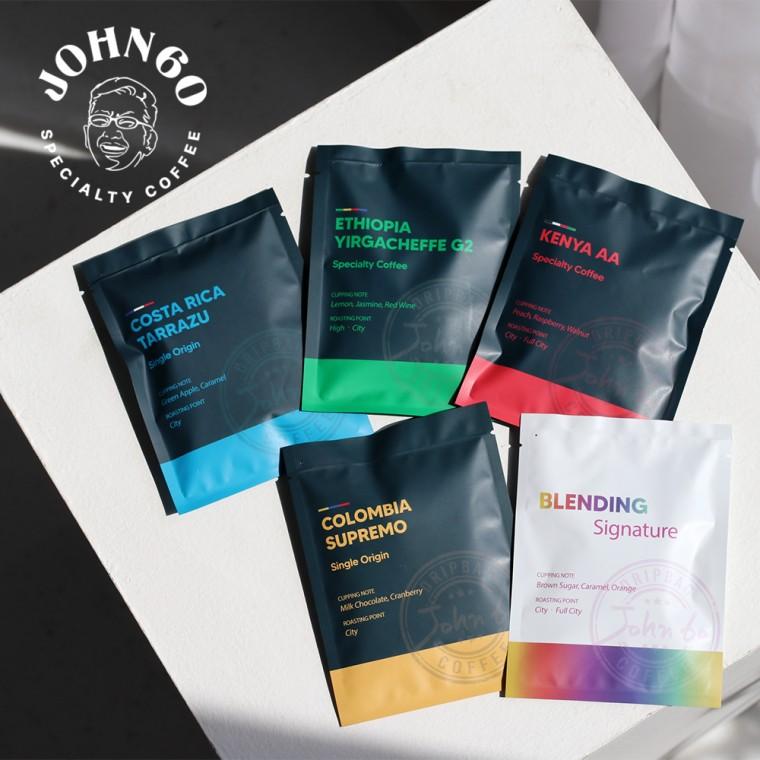 John60 커피 드립백 5가지맛 2개씩 (13g x 10개입 총130g) 1세트
