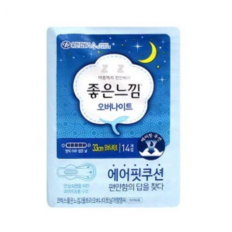 좋은느낌 생리대 오버나이트 33cm 14개입 수면용 좋은느낌생리대 오버나이트생리대