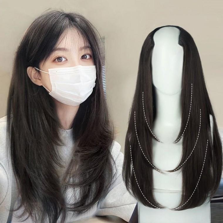 볼륨업 레이어드 헤어피스 여자가발 긴머리가발 패션가발 통가발 미용가발