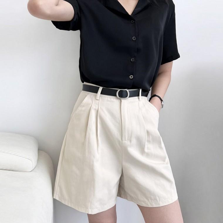 여자핀턱반바지 와이드반바지 여성버뮤다팬츠 여성여름팬츠 여성와이드팬츠 하이웨스트반바지 여름데일리룩
