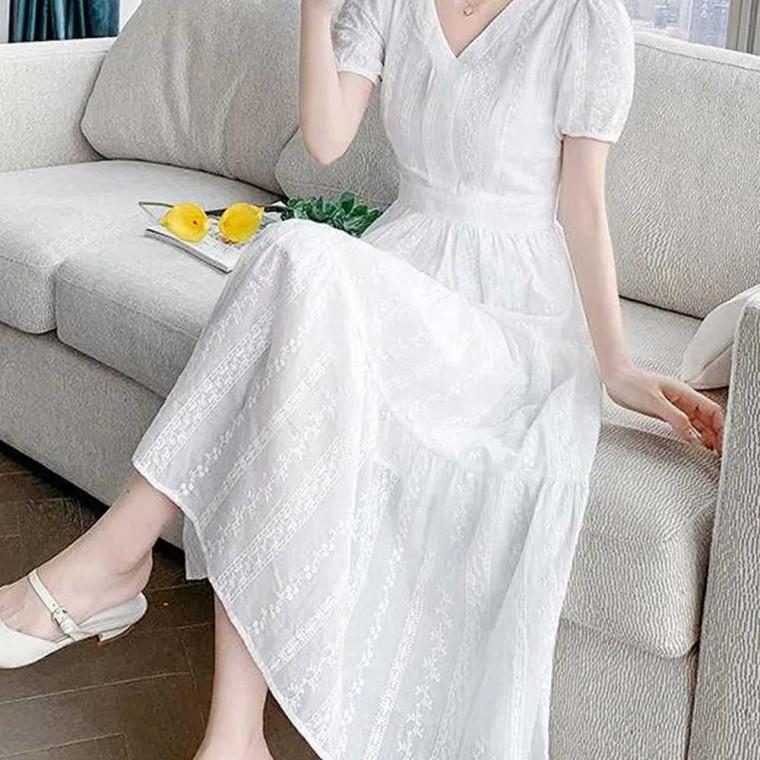 여자펀칭롱원피스 여름롱원피스 펀칭원피스 여성여름원피스 비치원피스 플레어롱원피스 여성원피스