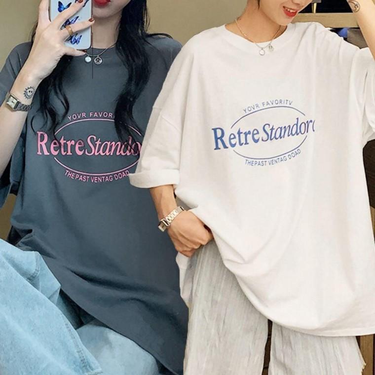레터링 루즈핏 여성 여름 반팔 티 셔츠 반팔티 티셔츠 여자 여름티 예쁜 흰색 박스