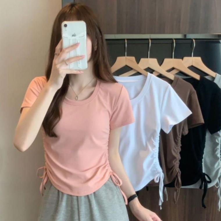 여자반팔티셔츠 크롭 여성 반팔티셔츠 여자예쁜티 옆 데일리룩 세미 여름