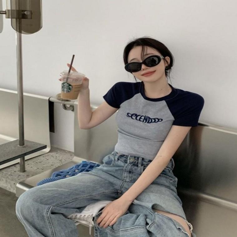 반팔티셔츠 크롭 여성티셔츠 나그랑 여자반팔티셔츠 여름 크롭티 여자반팔면티