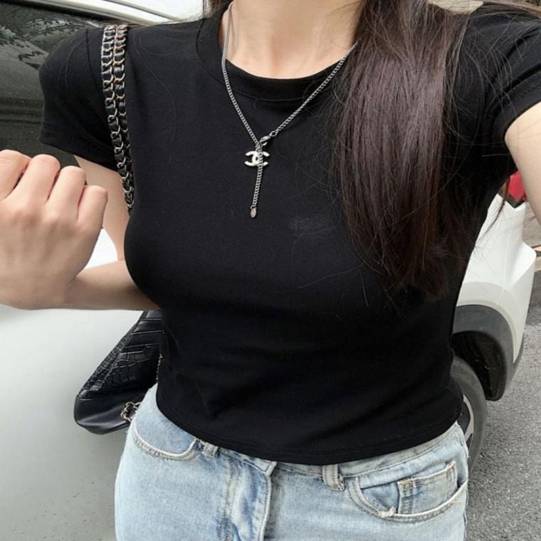숏 라운드넥 반팔 슬림반팔티 여자 여자반팔티 티셔츠 베이직 무지 여자여름