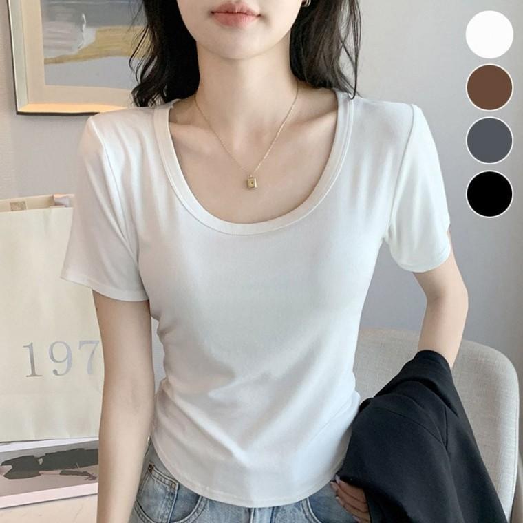심플한여성복 봄여름 기본 데일리 티셔츠 봄가을여성 반필여성 깔끔한