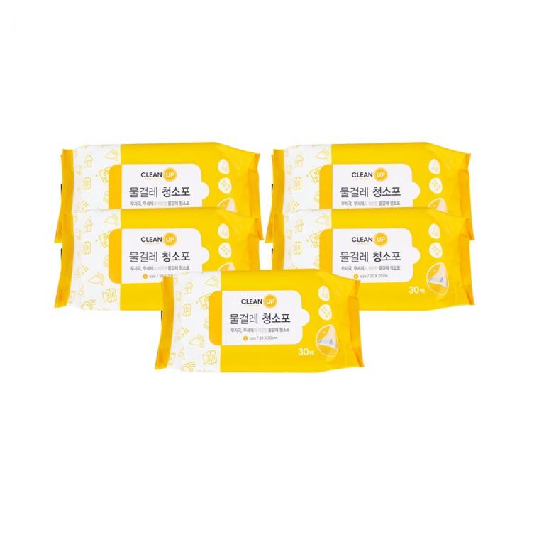 국산 크린업 물걸레청소포 30매(대형30X20cm) 5개 청소용품 손걸레 밀대패드