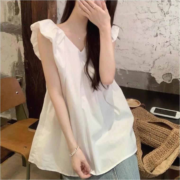 나시 벌룬 블라우스 셔츠 여름 여자 민소매 2컬러 여리여리