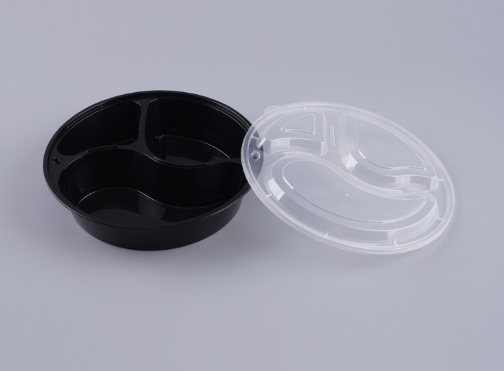 [TONG] 원형 3칸 도시락 (1100ml/SZ-838) 150개 세트 [BR]