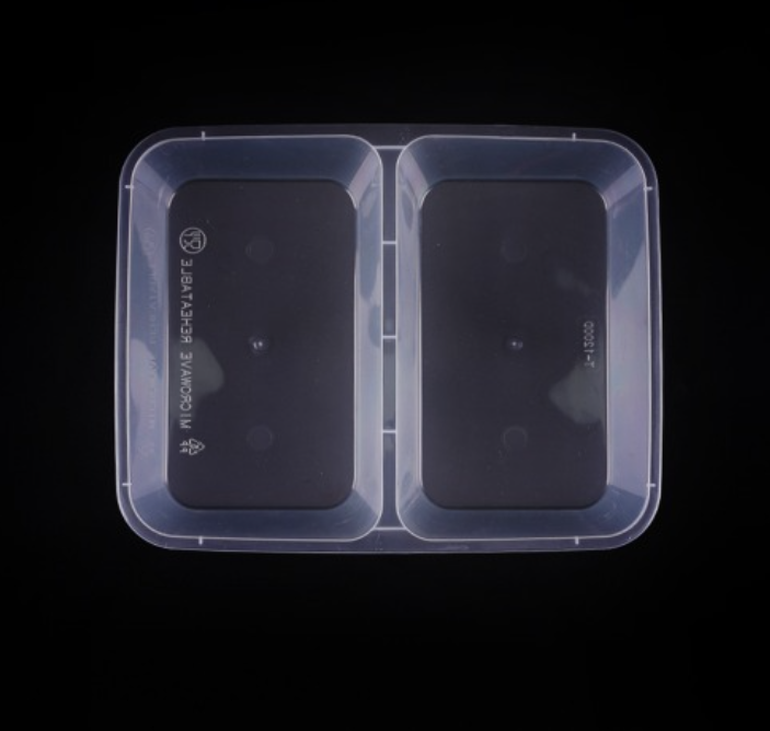 [TONG] T-1200D 도시락용기 2칸(1200ml/반투명) 300개 세트 [BR]