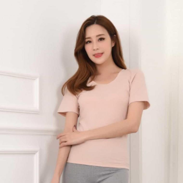 면 스판 여성 3부 상의 반팔티셔츠 이너반팔 여자 여성 이너 내복 여름 면티 반팔 티셔츠 기본티 내의