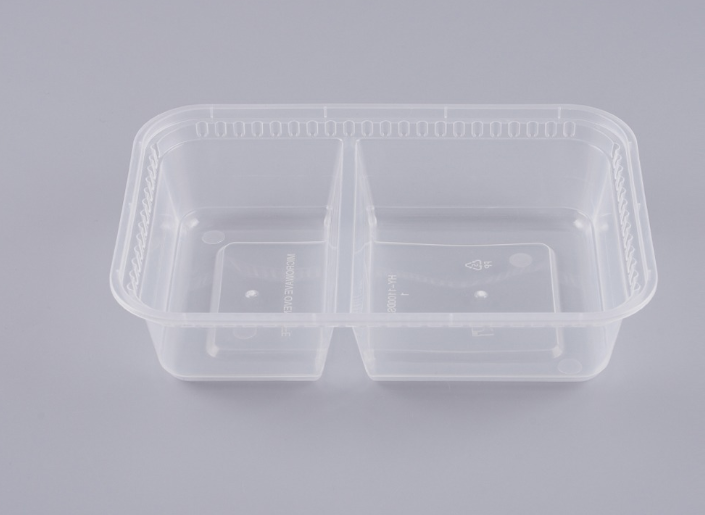 [TONG] HY1100-DSA 2칸 사각용기 (1100ml/투명) 150개 세트 [BR]
