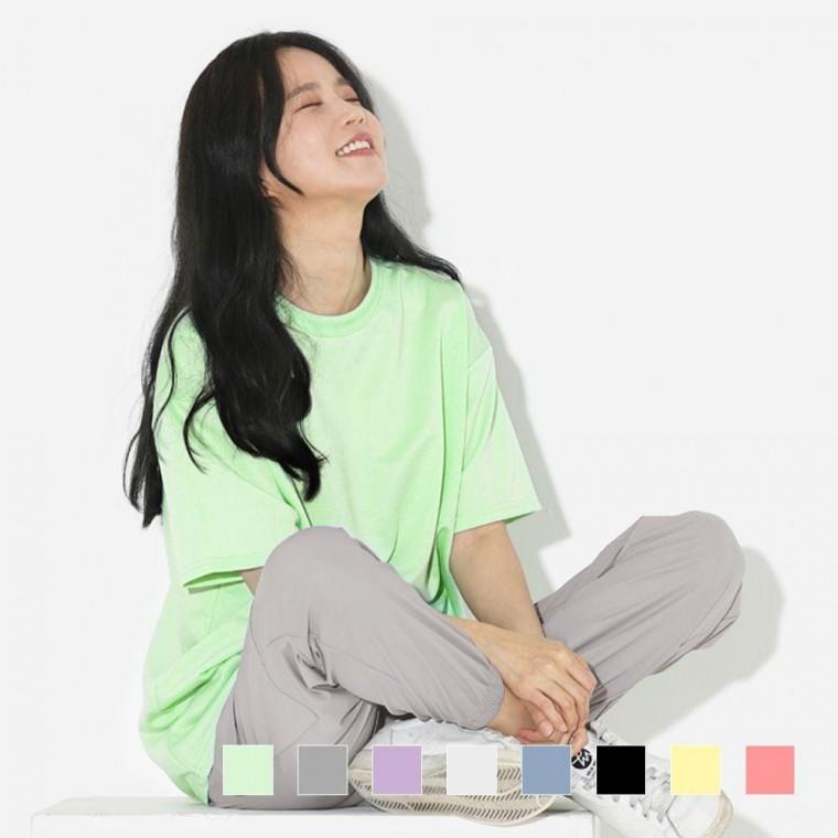 여성 반팔티 라임색 여성티셔츠 기본티 여자반팔티 여름옷