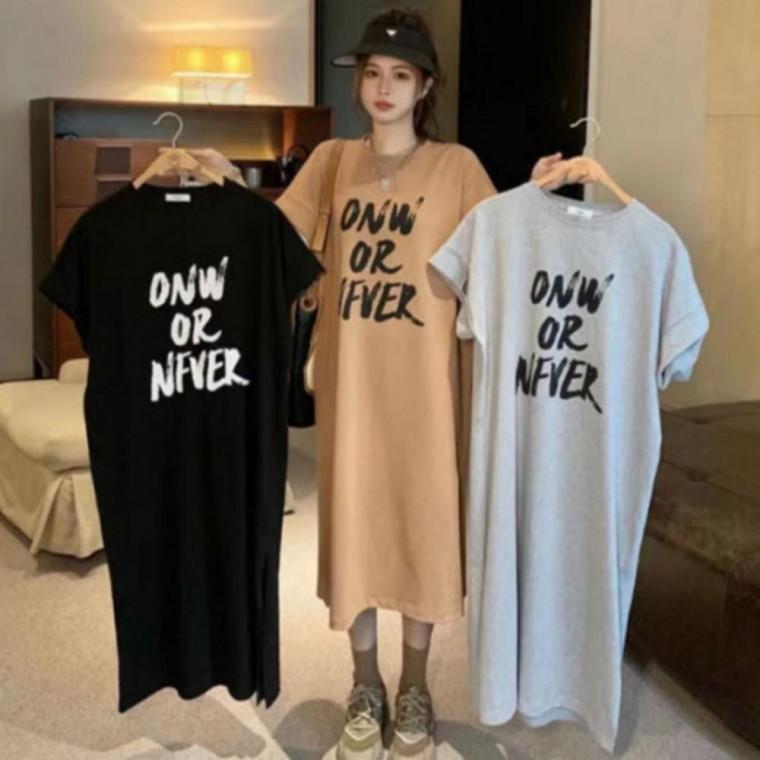 여자빅사이즈원피스 여름 반팔 여자 홈웨어 트임 여성빅사이즈원피스 원피스 롱원피스 캐주얼